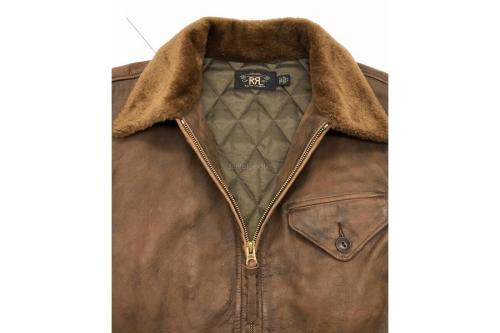 シアリングカラーカウハイドレザージャケットのメンズ