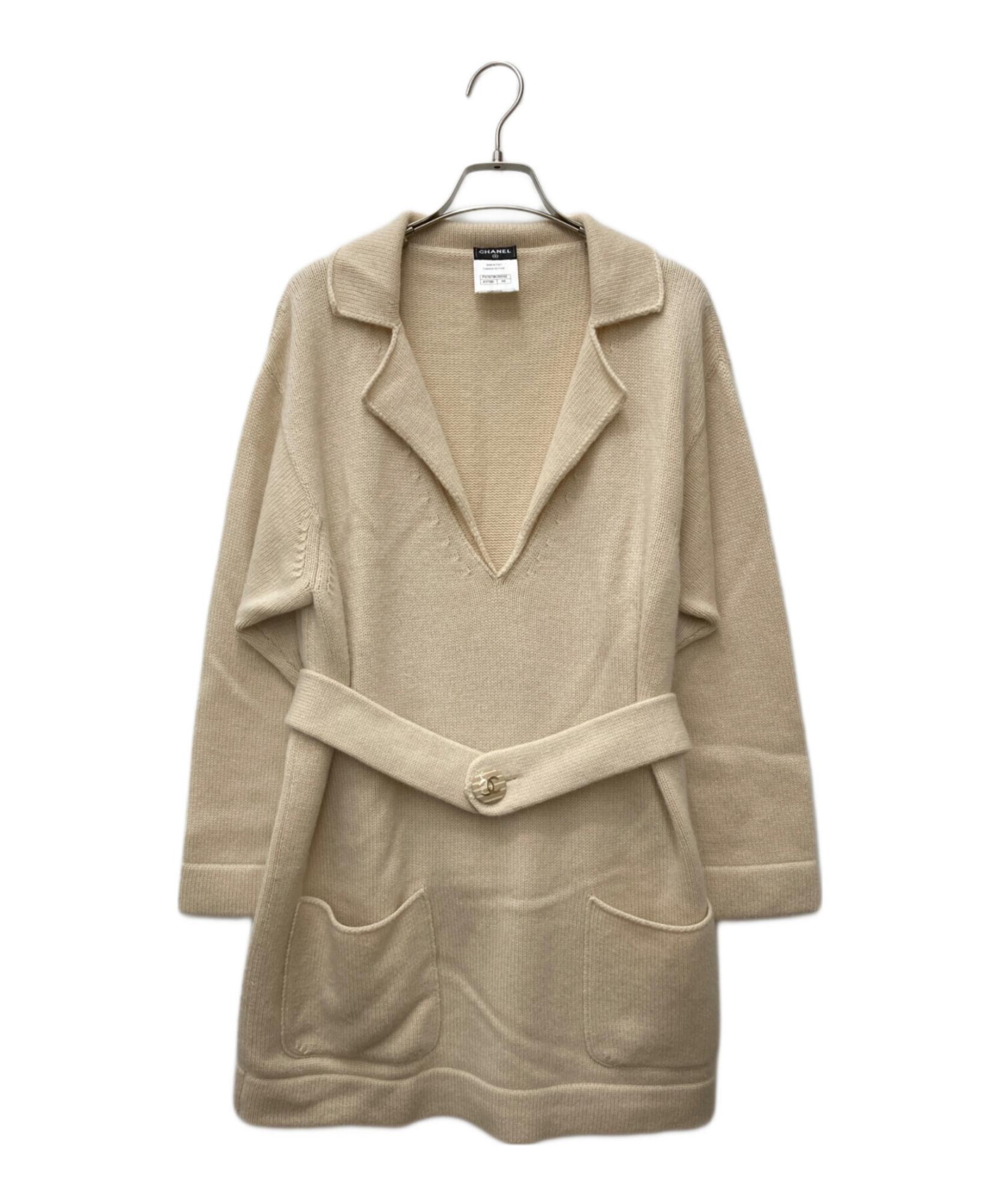 シャネル　CHANEL カシミヤニットジャケット CHANEL（シャネル） ココマークボタン ニットジャケット ツイード