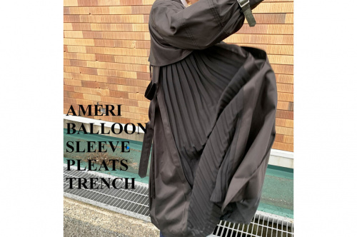 AMERI(アメリ)19AW即完BALLOON SLEEVE PLEATS TRENCH入荷！[2020.07.29