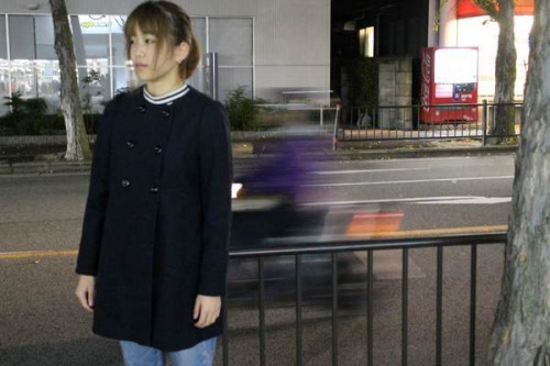 ノーカラーコートの冬物