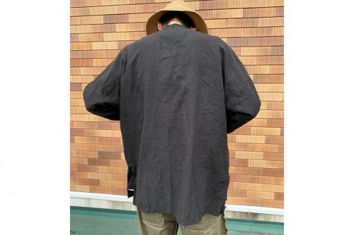 キャプテンサンシャインのリネンバンドカラーシャツ