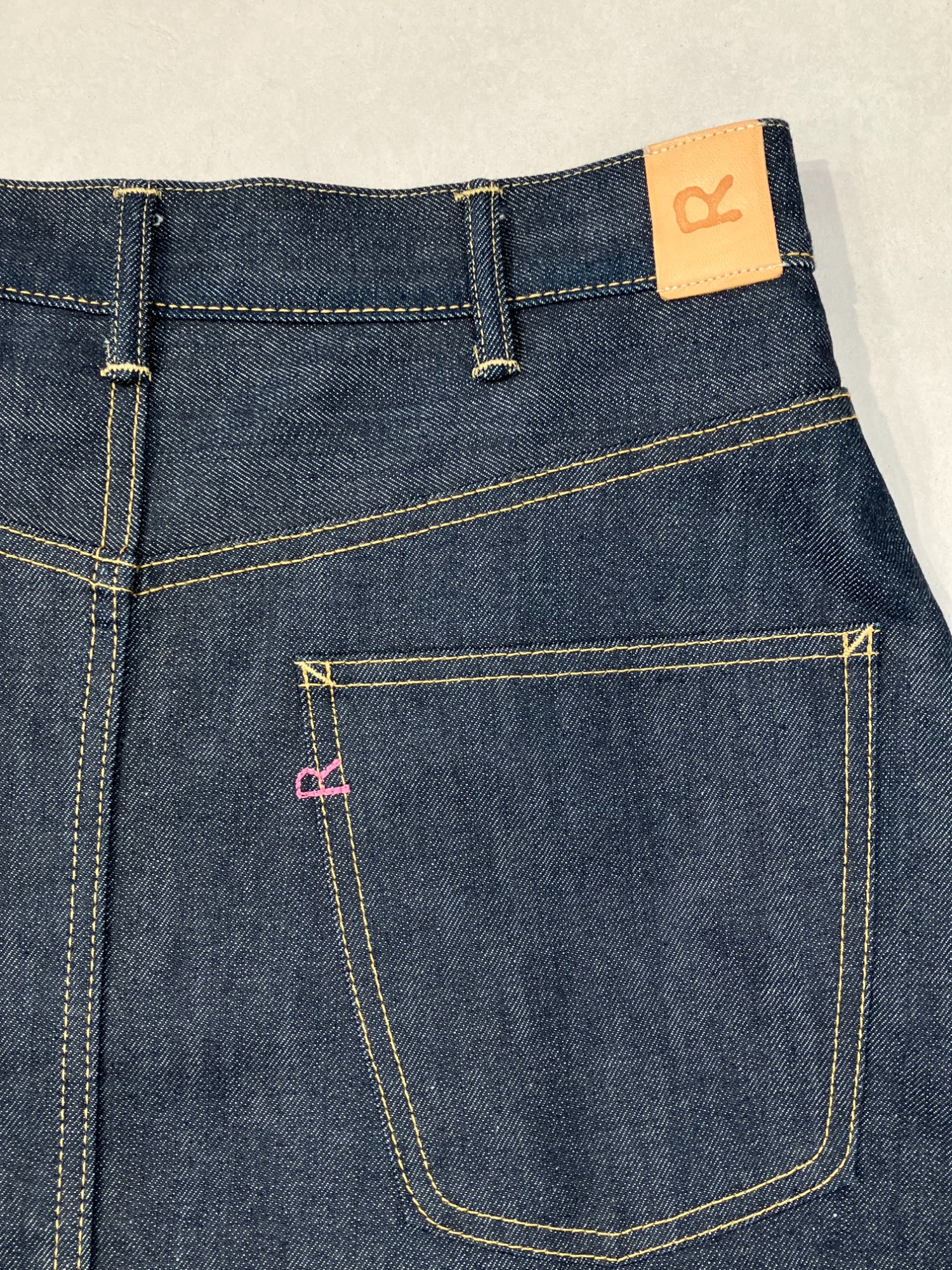 45R クロスオーバー　ライ麦デニムスカート 45Rライ麦デニムのクロスオーバースカート（重）: WOMEN｜45R