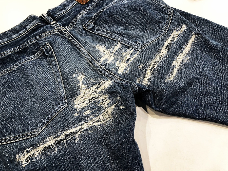 新品 HYSTERIC GLAMOUR クラッシュ加工 スタッズ デニムパンツ