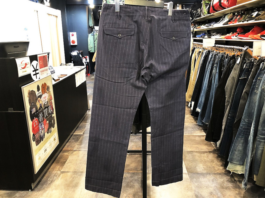 【未使用品】RRL BLACK STRIPE TROUSERS ストライプ