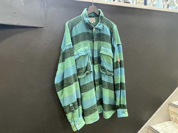 C.E CAVEMPT STRIPE FLANNEL BIG SHIRT