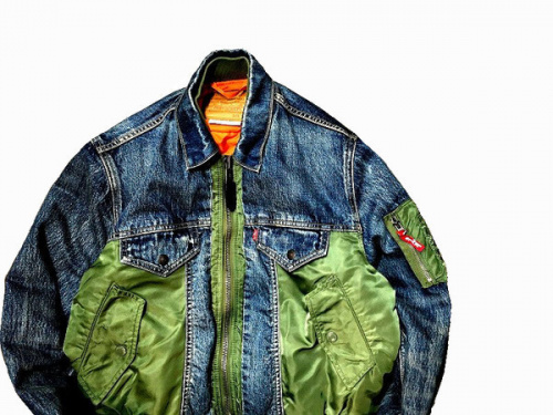 LEVI'S MA-1 HYBRID TRUCKER JACKET CO PILOT MA1 Gジャン