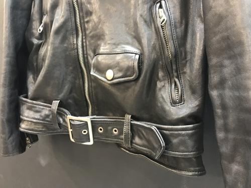 シュリンクレザーライダースジャケットのレディース