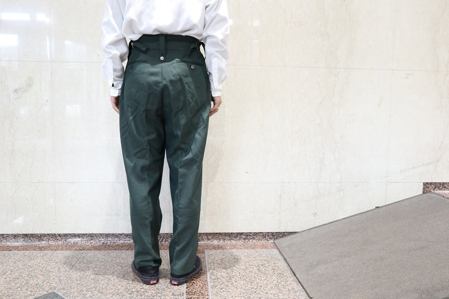 NEAT 19AW FOX BROTHERS ベルトレスM チェック NEAT｜FOX BROTHERS W/L DOTS LINE｜WIDE - Olive｜PRODUCT
