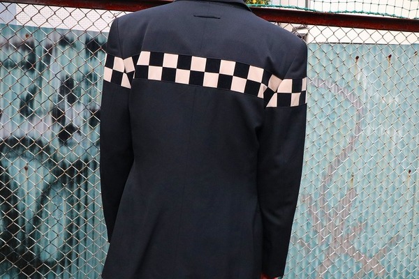 Jean Paul GAULTIER FEMME(ジャンポールゴルチエファム) 90's Design jacket double jacket  setup デザイン ポケット ダブル ジャケット セットアップ 40(L程度) ブラック スラックス テーラード スーツ ドット