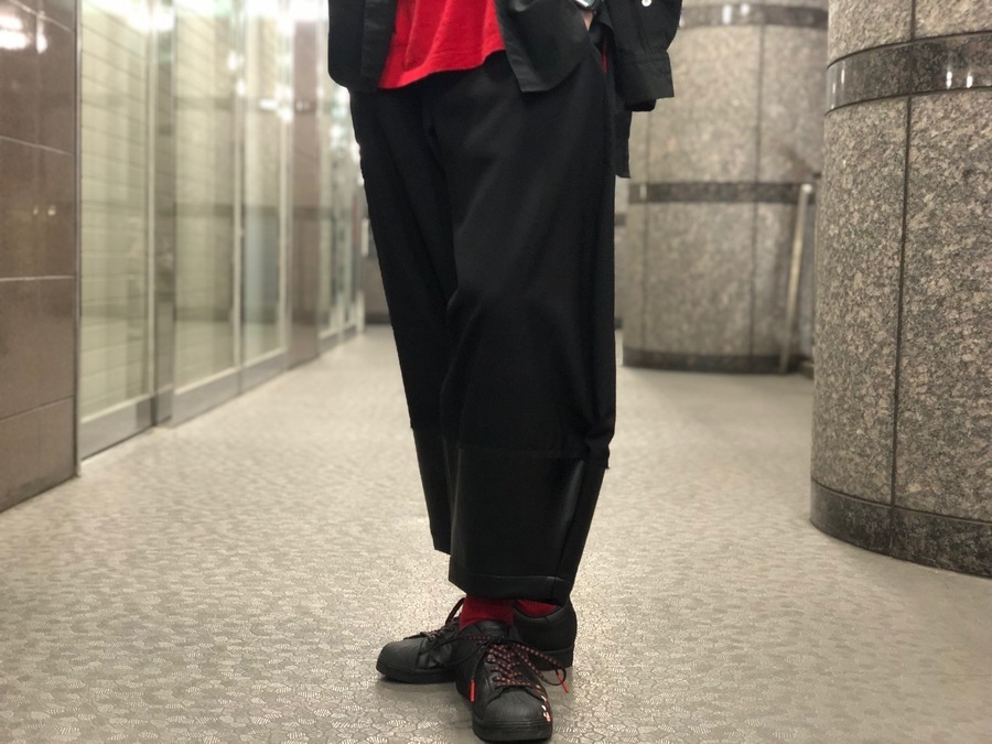 Comme De Garçon HOMME PLUS レザー切替テーパードパンツ