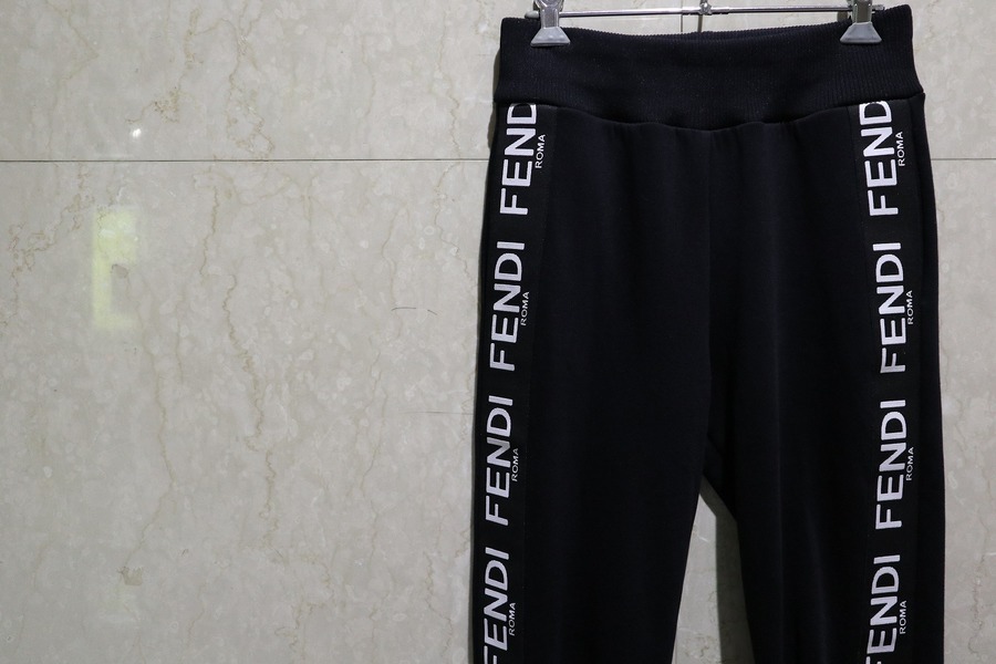 FENDIパンツ Fendi FF Jacquard Black Velvet Track Pants 44(28 29