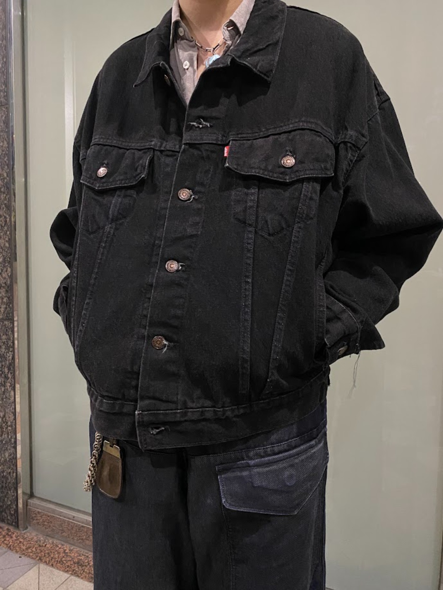 古着 90s リーバイス 70598 ブラック デニムジャケット デカパッチ ③ 90s リーバイス 70598 ブラックデニムGジャン デニムジャケット