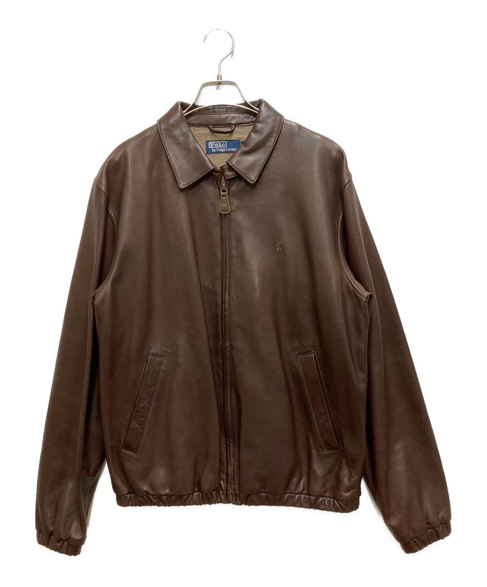 Polo by Ralphlauren ラルフ ラムレザー ジャケット ブラウン 中古・古着通販】POLO RALPH LAUREN (ポロ・ラルフローレン