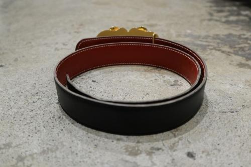 エルメスのエレファントバックルレザーベルト