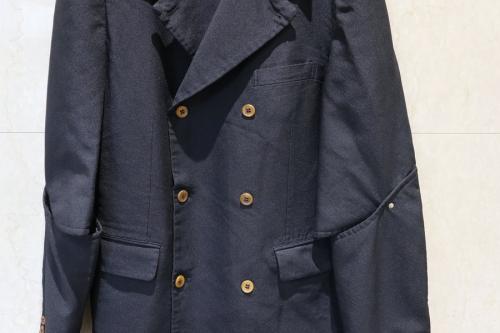 スリーブドッキングダブルポリコートのデザイナーズブランド