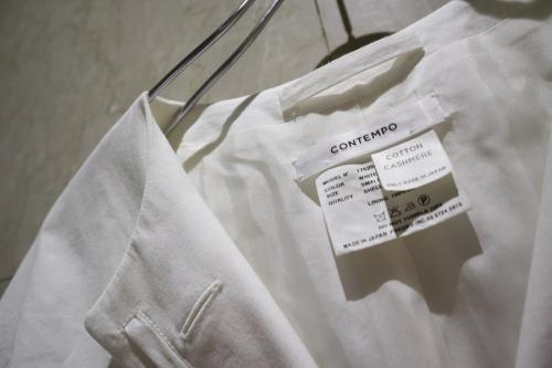 ヤエカ コンテンポのカシミヤ混 ノーカラーコート