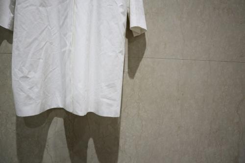 カシミヤ混 ノーカラーコートのレディース