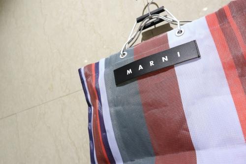 フラワーカフェストライプショッピングバッグのSHOPPING BAG