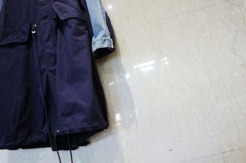 サカイのデニムドッキングモッズコート