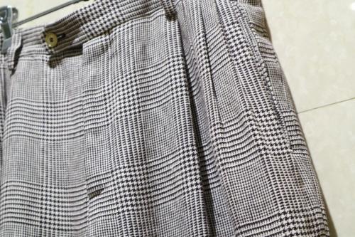 プリンスオブウェールズリネンダーツパンツのチェックパンツ