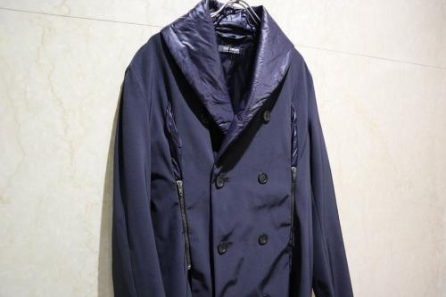 ラフシモンズのジップデザインダブルコート