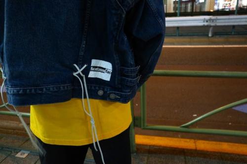 デニムライダースジャケットのデニムジャケット　ライダースジャケット