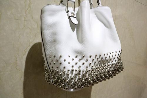 スタッズフラワートートバッグのレディース