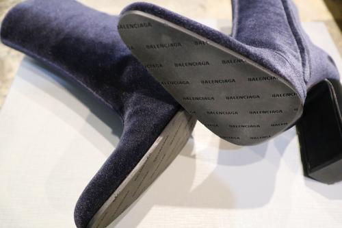 サイドジップベロアアンクルブーツのレディース