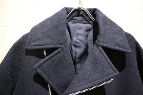 ミドルメルトンライダースコートのメンズ