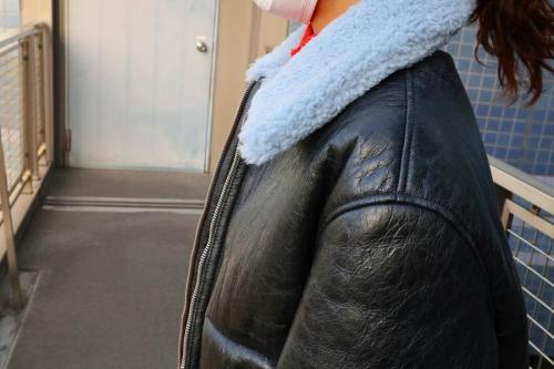 リバーシブルムートンジャケットのレザージャケット