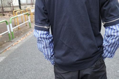 ストライプ切替カットソーの20-02295M