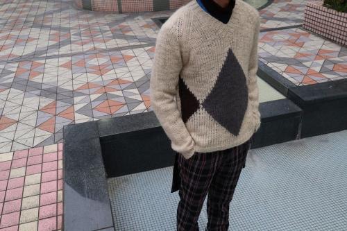 メゾン マルジェラ 10のVネックモヘアニット