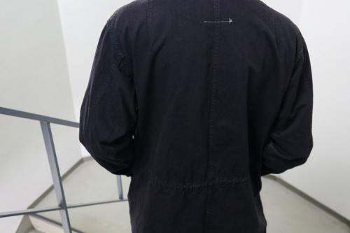 後染めステンカラーコートのユニセックス