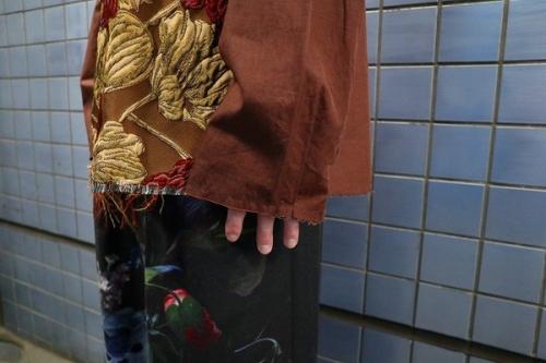 花柄ジャガードカットオフシャツの刺繍シャツ