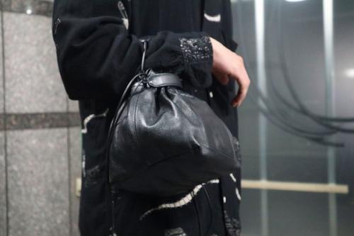 ジルサンダーのレザードローストリングバッグ