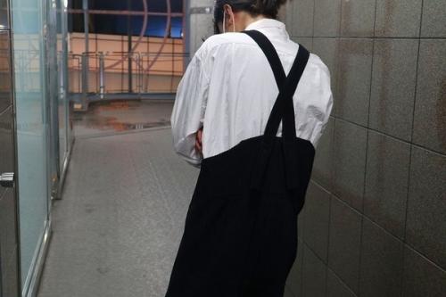 プリーツオーバーオールのオールインワン