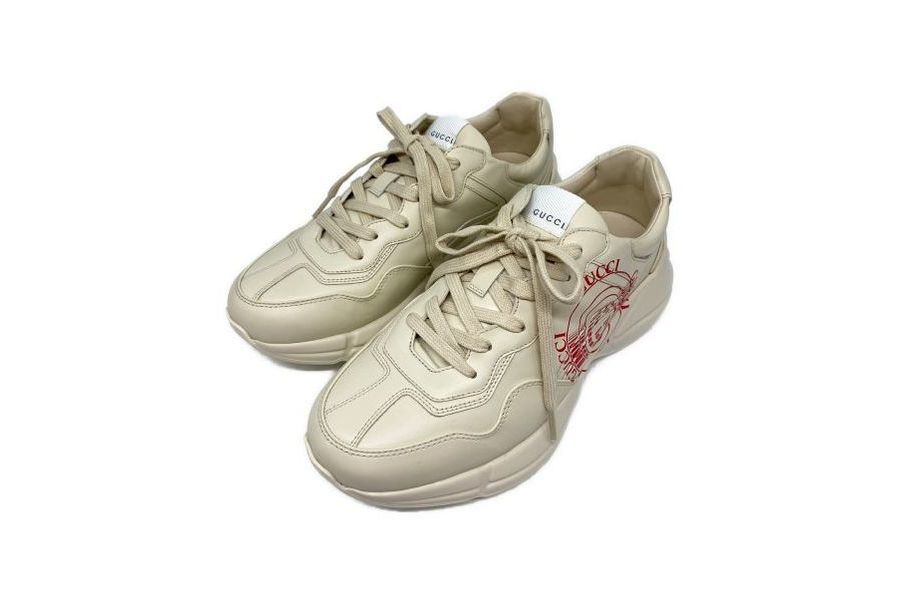 GUCCI シェリーライン レザー ジャーマントレーナー ローカット スニーカー GUCCI シェリーライン レザー ジャーマントレーナー ローカット