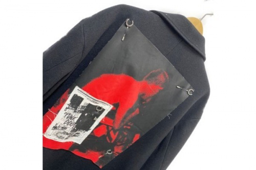 プリントパッチ ウール チェスターコートのメンズ