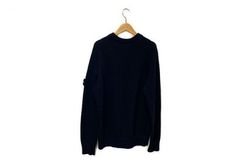 ストーンアイランドのミドルゲージウールナイロンニット/ファスナーネックニット