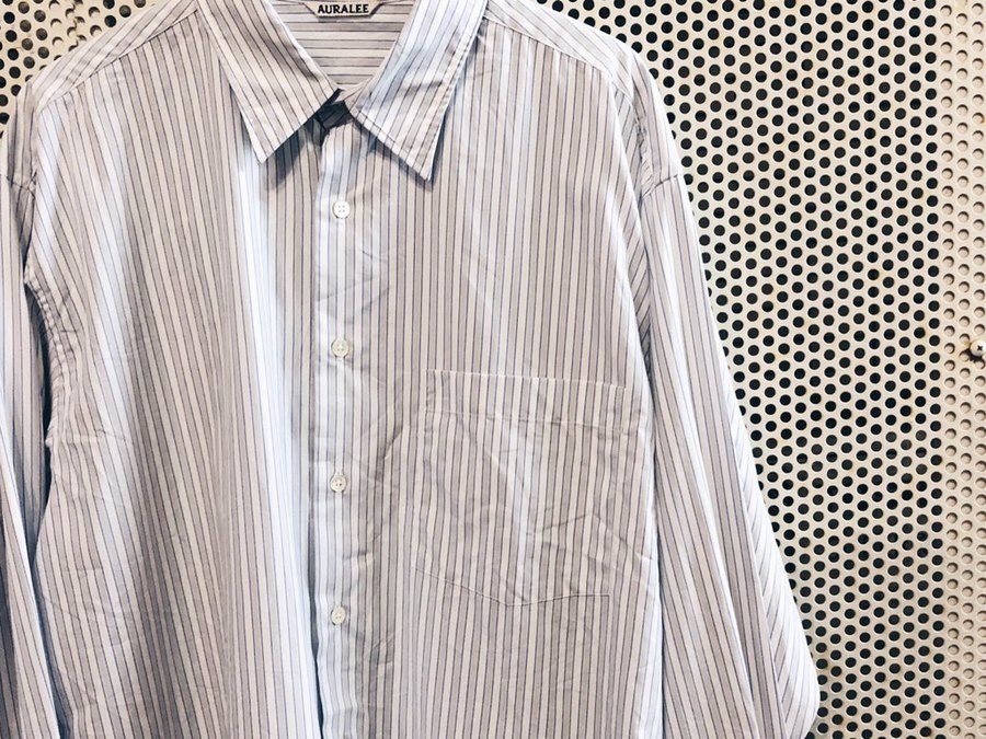 【オーラリー】WASHED FINX TWILL STRIPE SHIRTS AURALEE / オーラリー | WASHED FINX TWILL STRIPE SHIRTS (メンズ