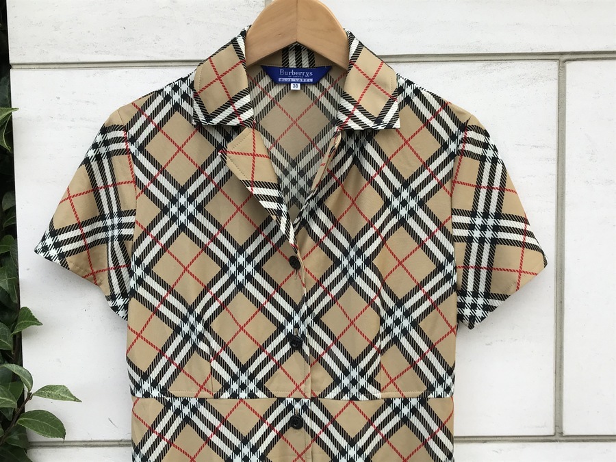Burberrys' バーバリー 半袖 ワンピース 40 ネイビー 紺 チェック