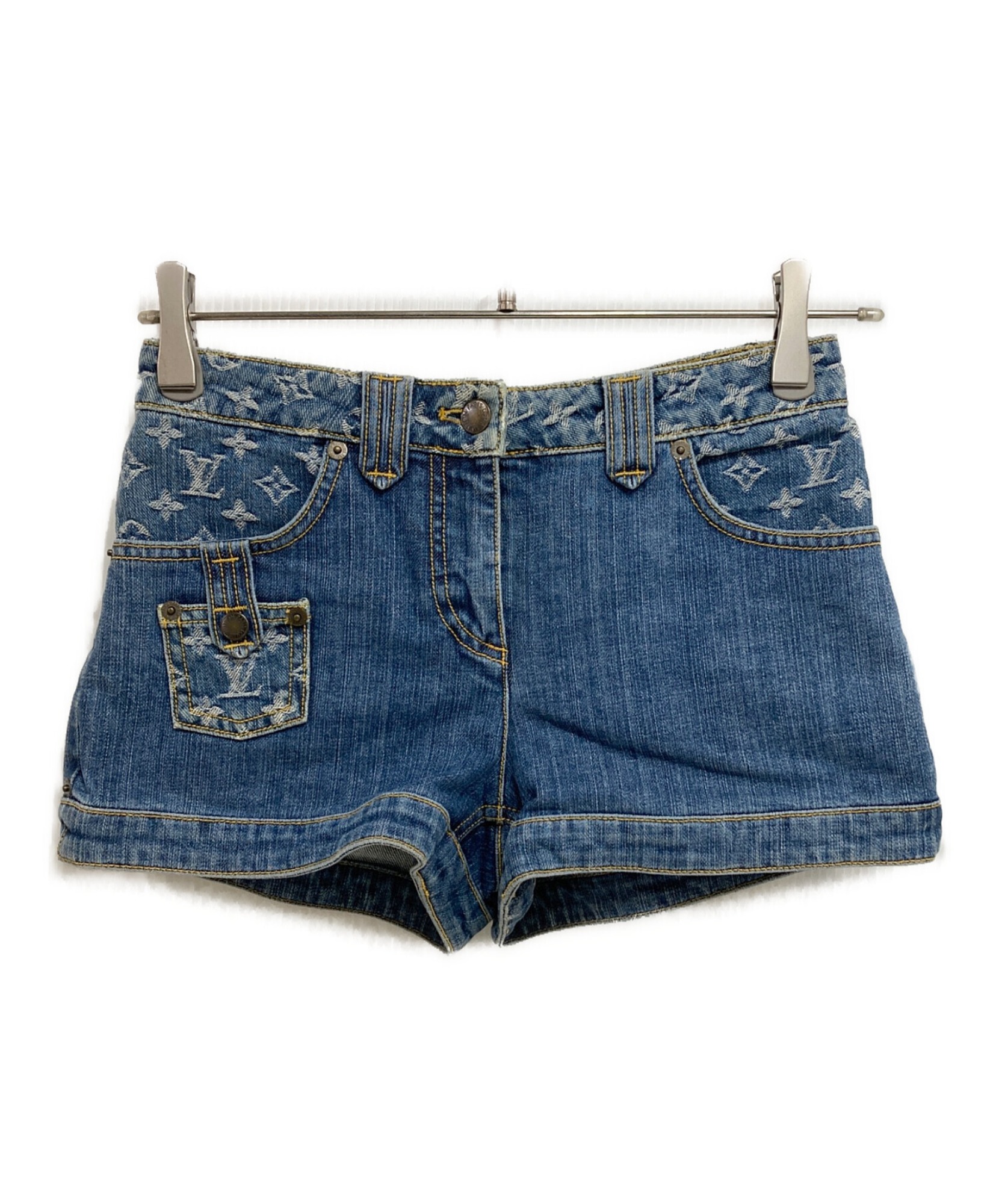 Louis Vuitton デニムショートパンツ 40　モノグラム柄 Louis Vuitton デニムショートパンツ 40 モノグラム柄 Louis Vuitton