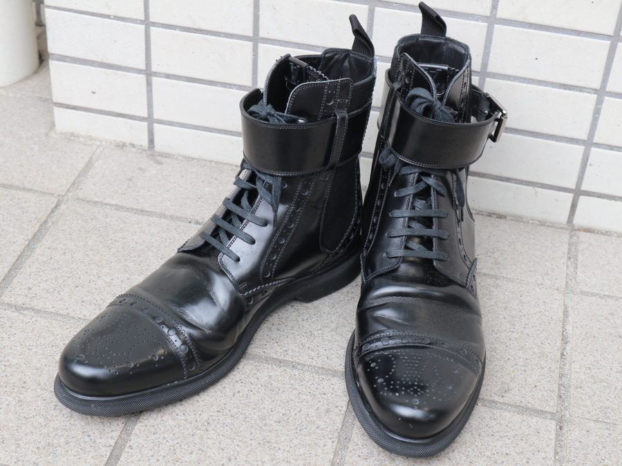 公式専門店 【美品】ルイヴィトン 24.5cm ブラック サイドゴアブーツ ロゴベルト ブーツ