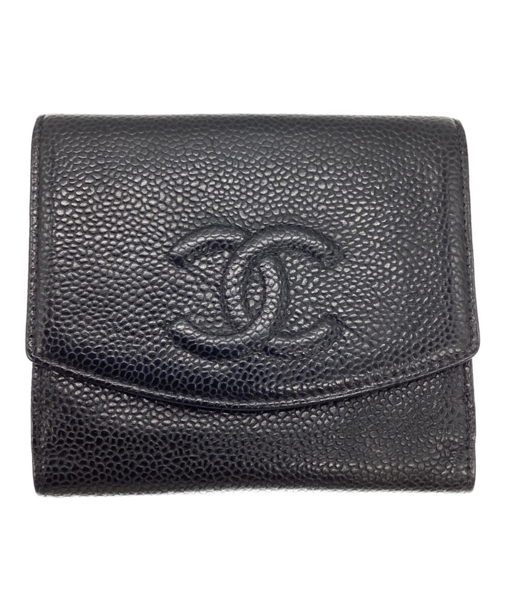 CHANEL / シャネル】ココマーク キャビアスキン 二つ折り財布 | 日常の