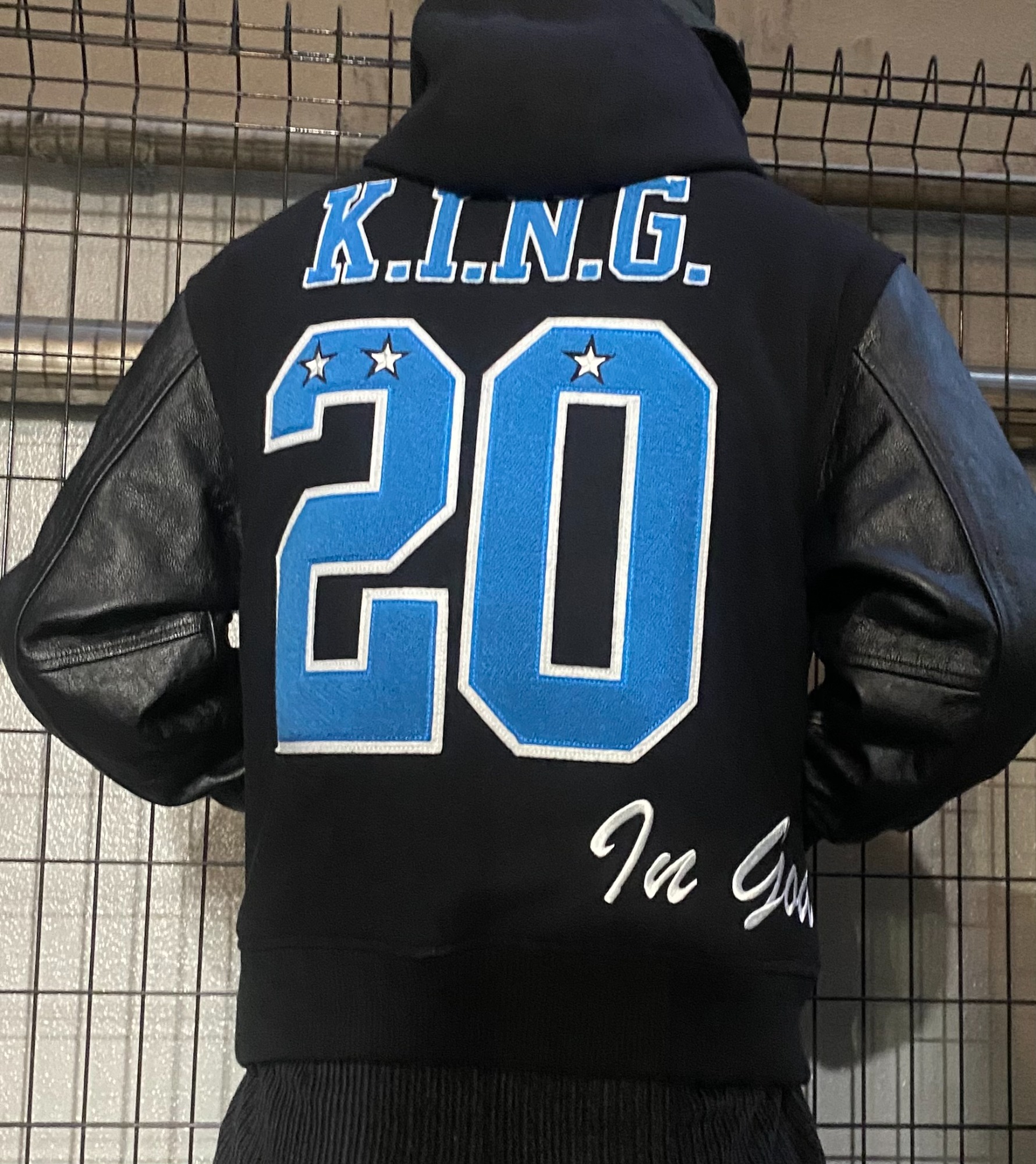 supreme  King Hooded Varsity Jacket