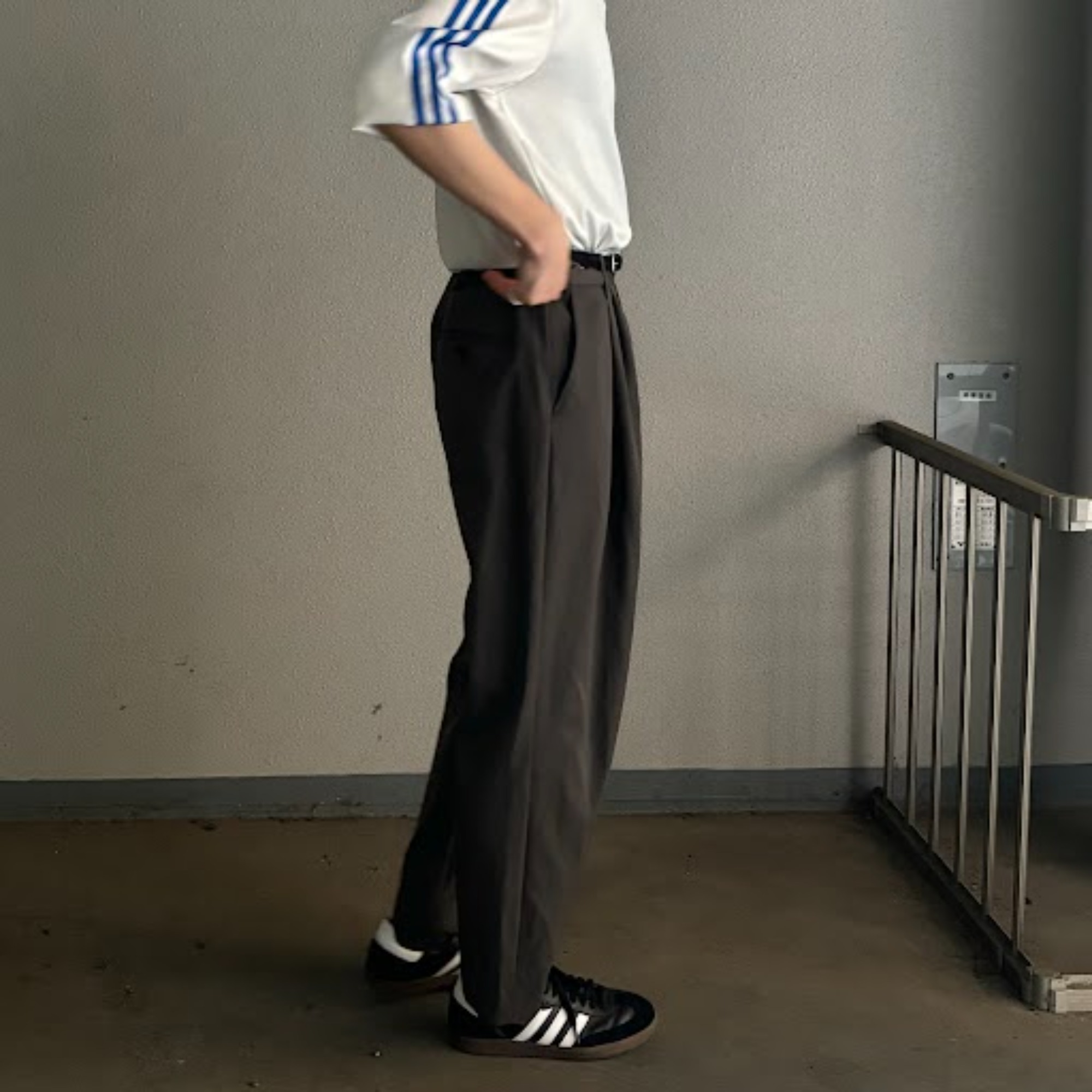 stein シュタイン Ex Wide Tapered Trousers グレー stein(シュタイン)/WIDE TAPERED TROUSERS/Herringbone 通販