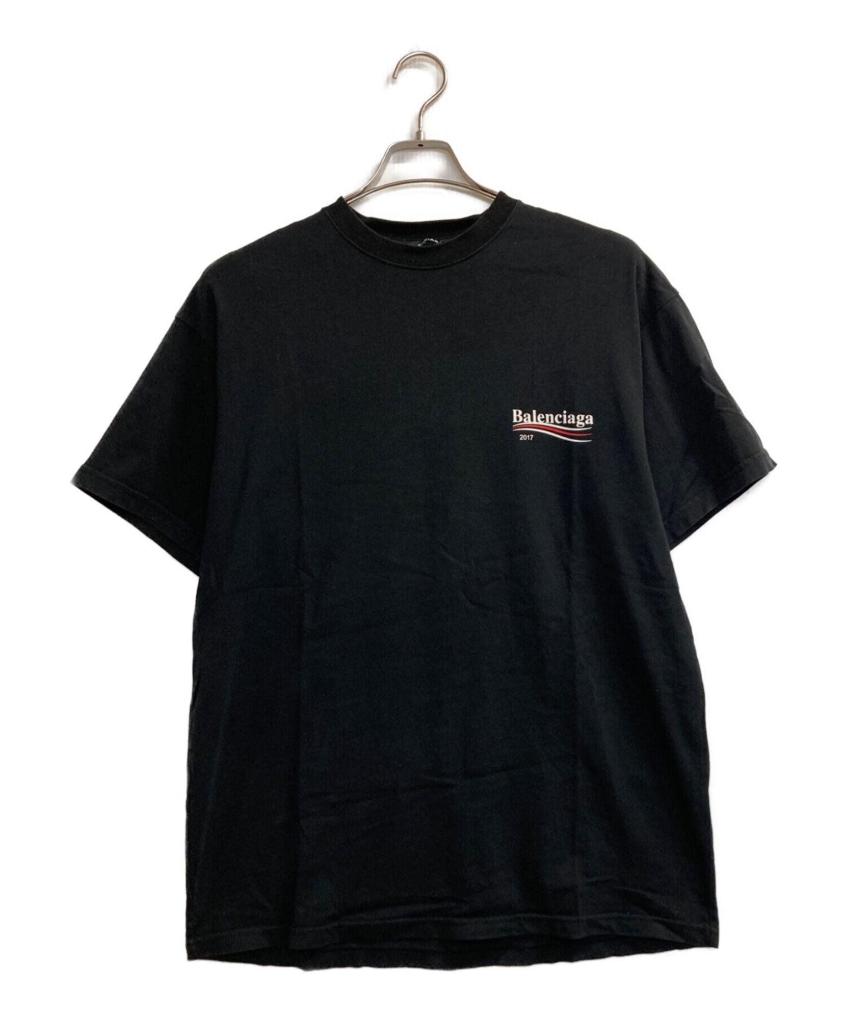 古*も様 BALENCIAGAキャンペーンロゴ Tシャツ　ブラック BALENCIAGA / バレンシアガ】キャンペーンロゴプリントTシャツ | 都会
