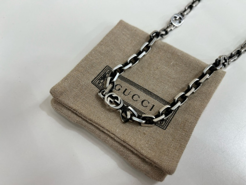 インターロッキングシルバーネックレス Gネックレス GGのシルバーアクセサリー グッチ GUCCI