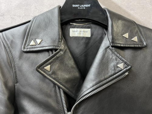 サンローランパリのカサンドラポケットダブルライダースジャケット