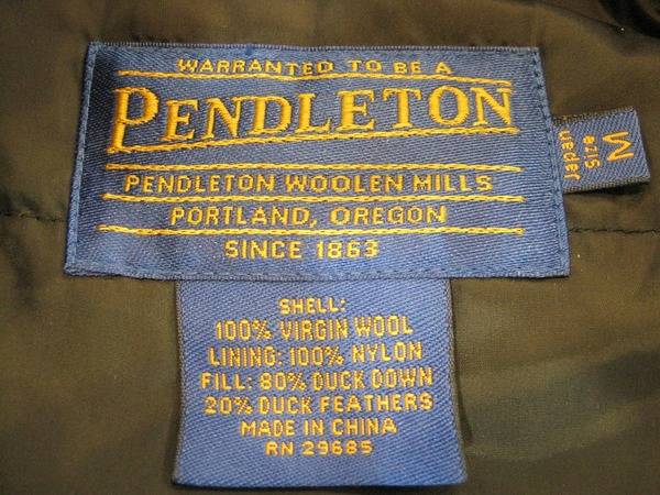 Pendleton ペンドルトン 中綿ダウンベスト チーフジョセフ usa製 Pendleton ペンドルトン 中綿ダウンベスト チーフジョセフ usa製